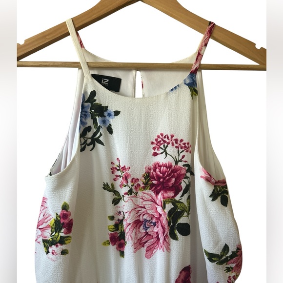 Iz Byer Floral Cutaway Halter Double Ruffle Dress Women’s Medium Girlhoodcore - Picture 3 of 7